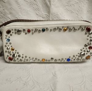 Maxx NY Leather Studded Rhinestone Handbag